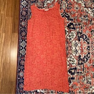 Bryn Walker vintage Y2K midi dress coral red floral embroidered sz medium